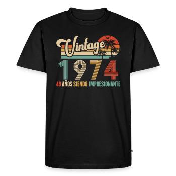 Vintage 1974 Anniversaire 49 ans D'être Awesome - T-shirt Premium bio Homme - noir - Devant - Nico (187cm)