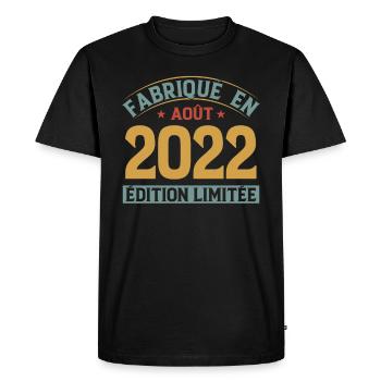 Fabriqué En Août 2022 Édition Limitée - T-shirt Premium bio Homme - noir - Devant - Nico (187cm)