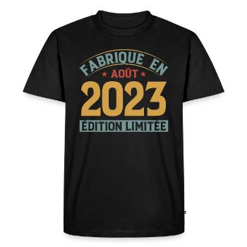 Fabriqué En Août 2023 Édition Limitée - T-shirt Premium bio Homme - noir - Devant - Nico (187cm)