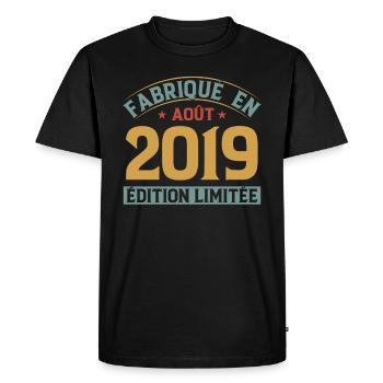 Fabriqué En Août 2019 Édition Limitée - T-shirt Premium bio Homme - noir - Devant - Nico (187cm)