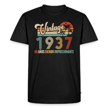 Anniversaire Vintage Idée Cadeau D Anniversaire 86 - T-shirt Premium bio Homme - noir - Devant - Nico (187cm)