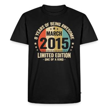 Anniversaire Vintage Idée Cadeau Mars 8 - T-shirt Premium bio Homme - noir - Devant - Nico (187cm)