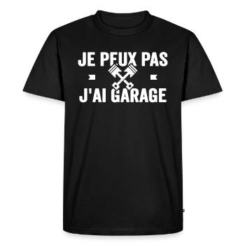 Je Peux Pas J'ai Garage Voiture Garagiste Atelier - T-shirt Premium bio Homme - noir - Devant - Nico (187cm)