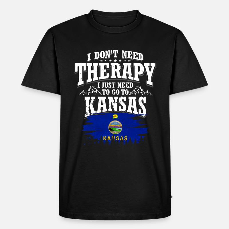 Kansas - Männer Premium Bio T-Shirt - Schwarz