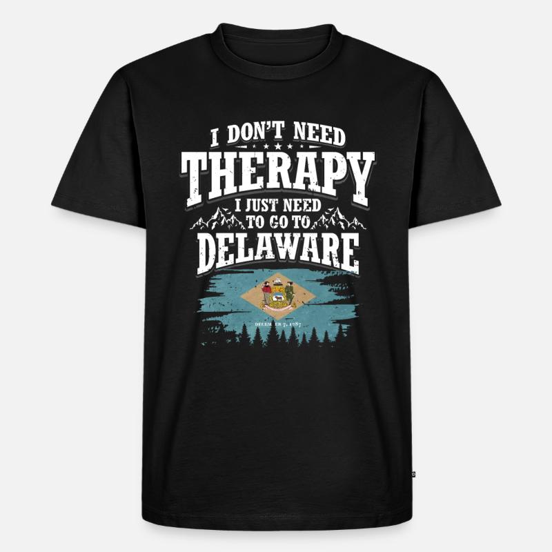 Delaware - Männer Premium Bio T-Shirt - Schwarz