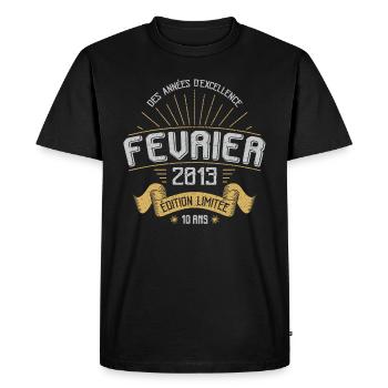 Des Années D'excellence Février 2013 10 Ans - T-shirt Premium bio Homme - noir - Devant - Nico (187cm)