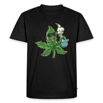 Cannabis - Men's Premium Organic T-Shirt - black - Front - Nico (187cm)