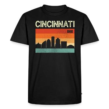 Cincinnati (Ohio) - T-shirt Premium bio Homme - noir - Devant - Nico (187cm)