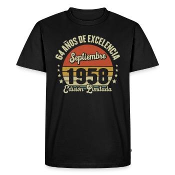 64 Ans D'excellence Septembre 1958 Édition Limitée - T-shirt Premium bio Homme - noir - Devant - Nico (187cm)