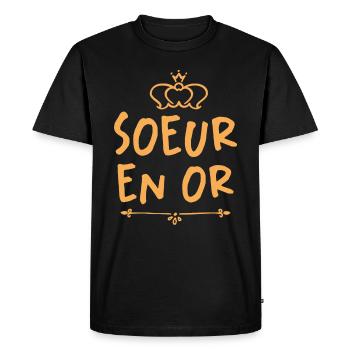 Soeur En Or - T-shirt Premium bio Homme - noir - Devant - Nico (187cm)