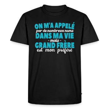 Grand-frère Est Nom Préféré - T-shirt Premium bio Homme - noir - Devant - Nico (187cm)