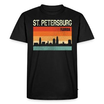St Petersburg Floride - T-shirt Premium bio Homme - noir - Devant - Nico (187cm)