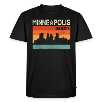 Minneapolis, Minnesota - Men's Premium Organic T-Shirt - black - Front - Nico (187cm)