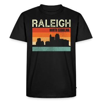 Raleigh North Carolina - Men's Premium Organic T-Shirt - black - Front - Nico (187cm)