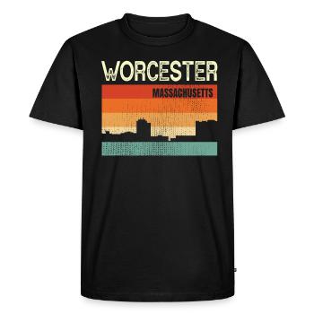 Worcester (Massachusetts) - T-shirt Premium bio Homme - noir - Devant - Nico (187cm)