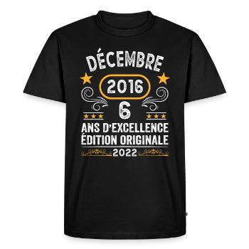 Anniversaire Vintage Idée Cadeau Décembre 2016 6 - T-shirt Premium bio Homme - noir - Devant - Nico (187cm)