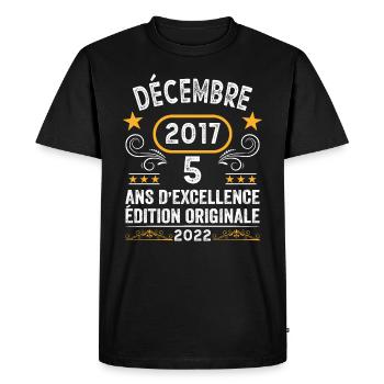 Anniversaire Vintage Idée Cadeau Décembre 2017 5 - T-shirt Premium bio Homme - noir - Devant - Nico (187cm)