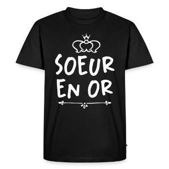 Soeur En Or - T-shirt Premium bio Homme - noir - Devant - Nico (187cm)