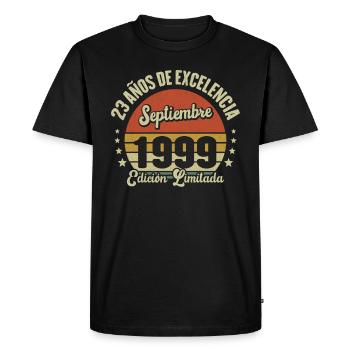 23 Ans D'excellence Septembre 1999 Édition Limitée - T-shirt Premium bio Homme - noir - Devant - Nico (187cm)