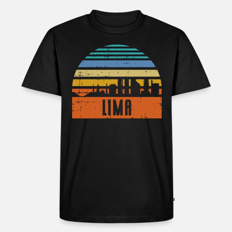 Lima Peru Skyline - Männer Premium Bio T-Shirt - Schwarz