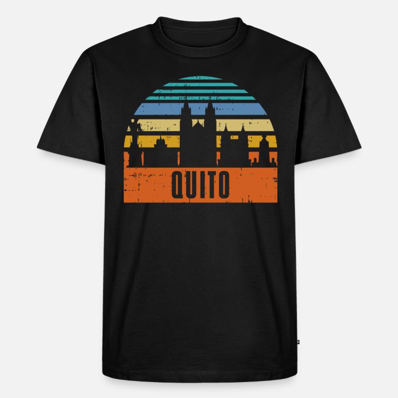 Quito Ecuador Skyline Geschenk - Männer Premium Bio T-Shirt - Schwarz