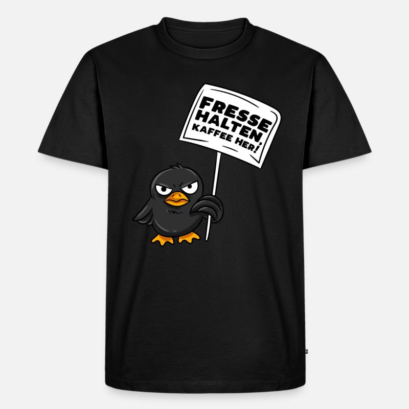 Kaffee - Männer Premium Bio T-Shirt - Schwarz