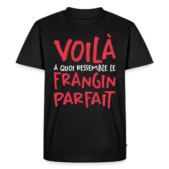 Voilà À Quoi Ressemble Le Frangin Parfait - T-shirt Premium bio Homme - noir - Devant - Nico (187cm)