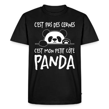 C'est Pas Des Cernes Citation Idée Cadeau Panda - T-shirt Premium bio Homme - noir - Devant - Nico (187cm)