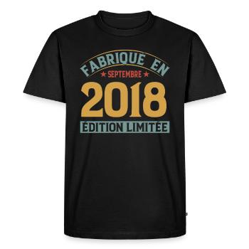 Fabriqué En Septembre 2018 Édition Limitée - T-shirt Premium bio Homme - noir - Devant - Nico (187cm)