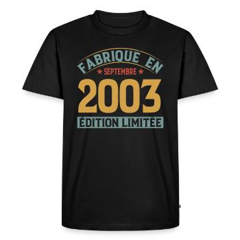 Fabriqué En Septembre 2003 Édition Limitée - T-shirt Premium bio Homme - noir - Devant - Nico (187cm)