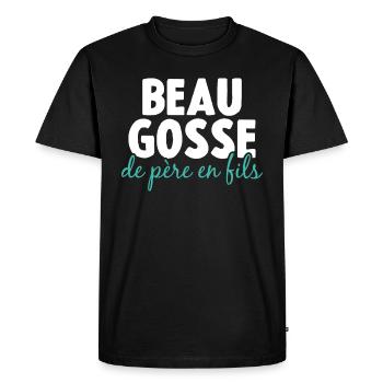 Beau Gosse De Père En Fils - T-shirt Premium bio Homme - noir - Devant - Nico (187cm)