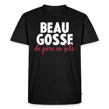 Beau Gosse De Père En Fils - T-shirt Premium bio Homme - noir - Devant - Nico (187cm)