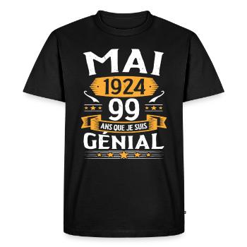 Mai 1924 99 Ans Que Je Suis Génial Anniversaire - T-shirt Premium bio Homme - noir - Devant - Nico (187cm)