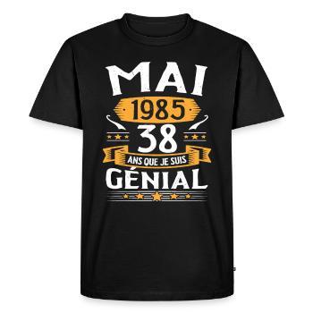 Mai 1985 38 Ans Que Je Suis Génial Anniversaire - T-shirt Premium bio Homme - noir - Devant - Nico (187cm)