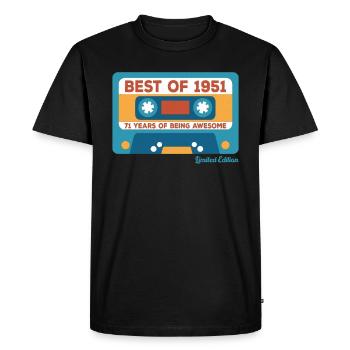 Cadeaux d'anniversaire Vintage 1951 - T-shirt Premium bio Homme - noir - Devant - Nico (187cm)