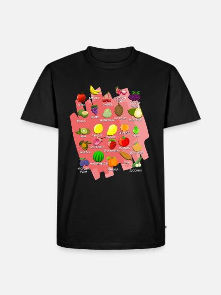 Gemüse-Alphabet - Männer Premium Bio T-Shirt - Schwarz