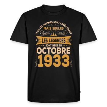 Les Légendes Sont Nées En Octobre 1933 - T-shirt Premium bio Homme - noir - Devant - Nico (187cm)