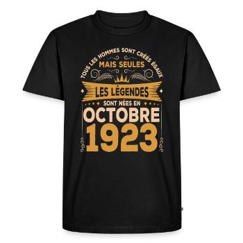 Les Légendes Sont Nées En Octobre 1923 - T-shirt Premium bio Homme - noir - Devant - Nico (187cm)