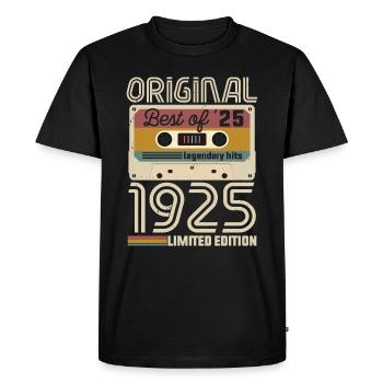 Anniversaire Vintage Idée Cadeau Original 1925 - T-shirt Premium bio Homme - noir - Devant - Nico (187cm)
