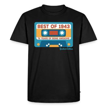 1943 Vintage Vintage Retro Birthday Gift - Men's Premium Organic T-Shirt - black - Front - Nico (187cm)