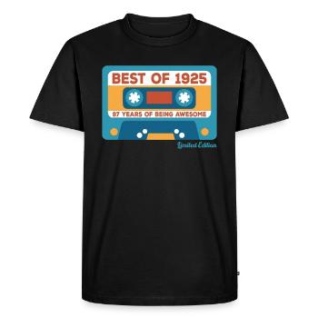 1925 Vintage Vintage Retro Birthday Gift - Men's Premium Organic T-Shirt - black - Front - Nico (187cm)