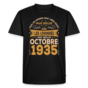 Les Légendes Sont Nées En Octobre 1935 - T-shirt Premium bio Homme - noir - Devant - Nico (187cm)