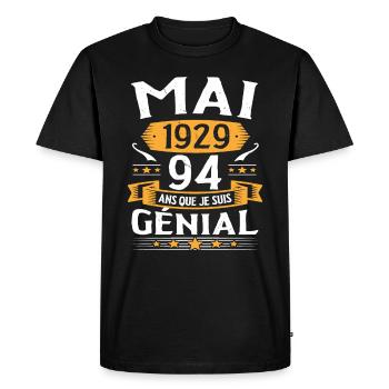 Mai 1929 94 Ans Que Je Suis Génial Anniversaire - T-shirt Premium bio Homme - noir - Devant - Nico (187cm)