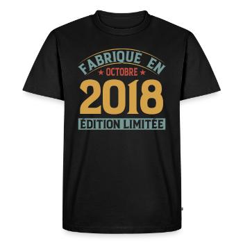 Fabriqué En Octobre 2018 Édition Limitée - T-shirt Premium bio Homme - noir - Devant - Nico (187cm)
