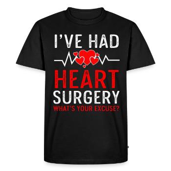 Open Heart Surgery Gift - Men's Premium Organic T-Shirt - black - Front - Nico (187cm)