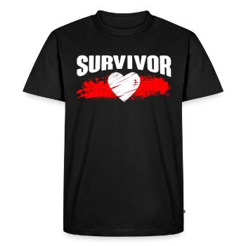 Open Heart Surgery Gift - Men's Premium Organic T-Shirt - black - Front - Nico (187cm)