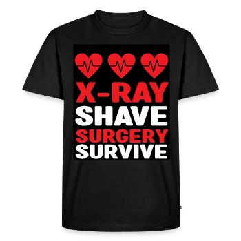 Open Heart Surgery Gift - Men's Premium Organic T-Shirt - black - Front - Nico (187cm)