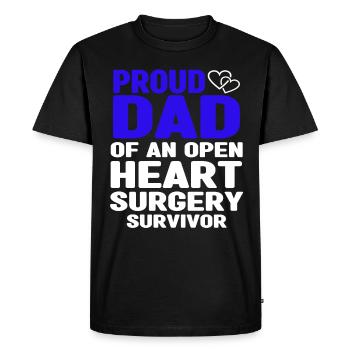 Open Heart Surgery Gift - Men's Premium Organic T-Shirt - black - Front - Nico (187cm)