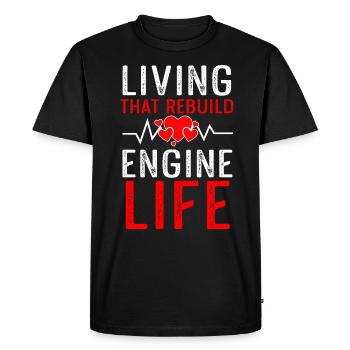 Open Heart Surgery Gift - Men's Premium Organic T-Shirt - black - Front - Nico (187cm)