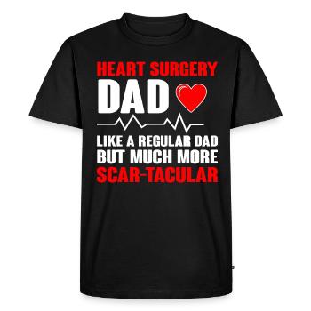 Open Heart Surgery Gift - Men's Premium Organic T-Shirt - black - Front - Nico (187cm)